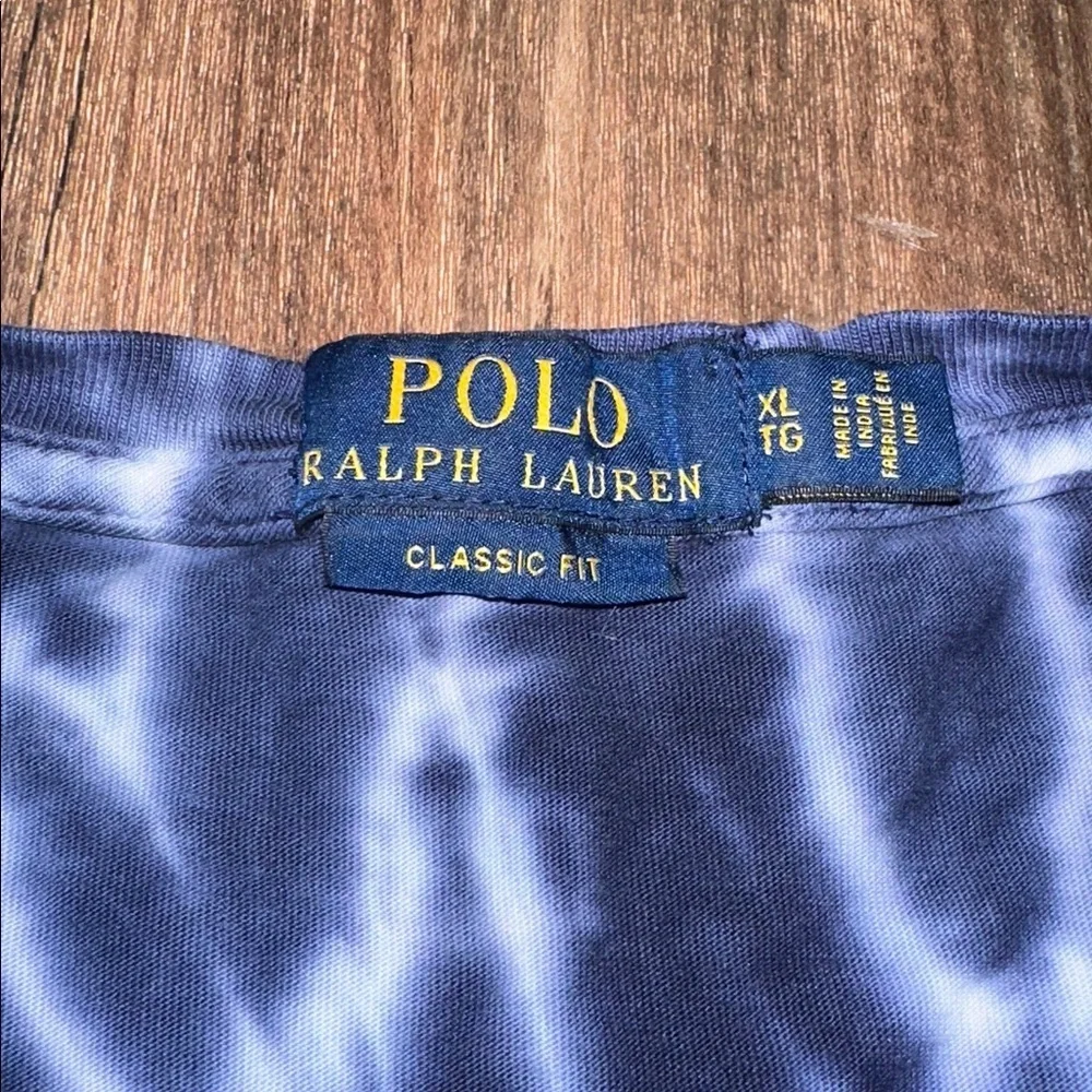 Ralph Lauren Red, White and BlueTie Dye Polo‎ Logo Shirt size XL